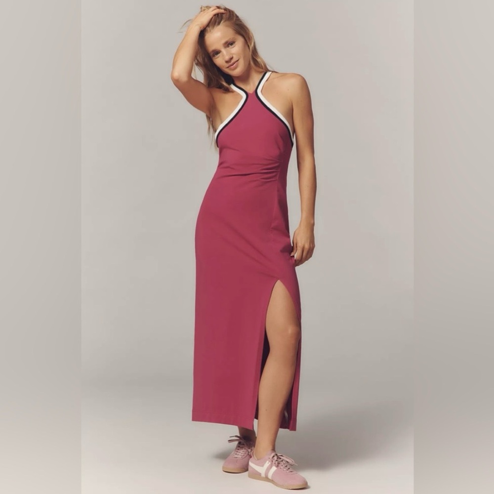 ANTHROPOLOGIE Daily Practice Halter Side-Slit Maxi Dress NWT Size Small